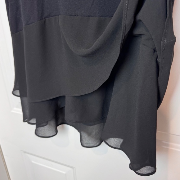 NWT Michael Kors Ruffle Short Sleeve Chiffon Tiered Hem Tee, Size Large - Picture 6 of 8